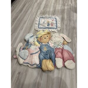 Vintage Red Calliope ©1986 Stuffed Animal Play Pads — Teddy, Bunny & Duck